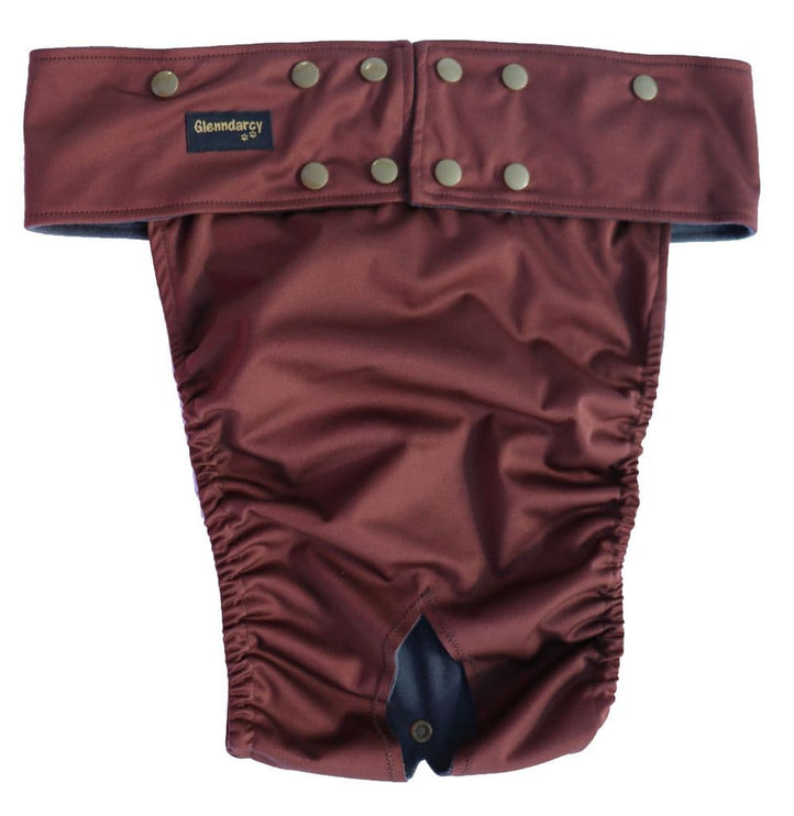 Brown Female Dog Nappy - Poppers fastening - End of Line clearance