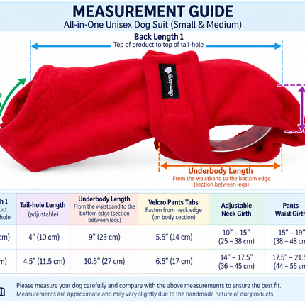 All-in-One Dog Incontinence Suit - Washable Eco Pads option