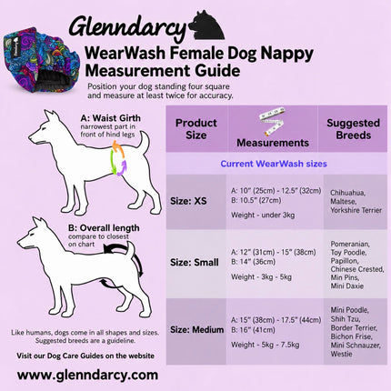Glenndarcy WearWash - Washable Dog Nappy with Built-In Absorbency