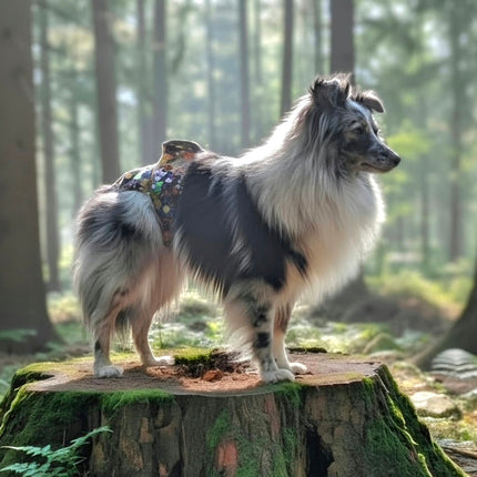 Sheltie wearing a Medium Dog nappy