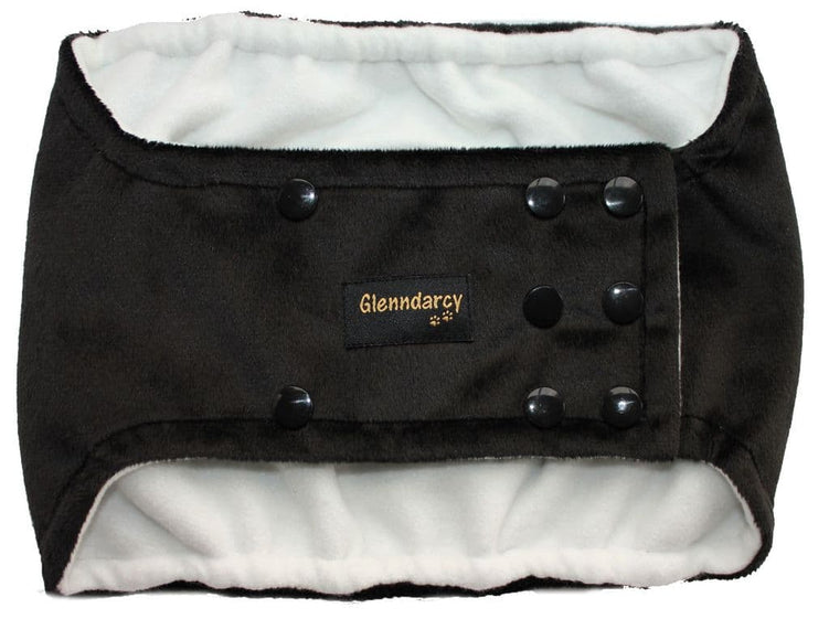 Black Minkie Plush Dog Belly Band - Poppers