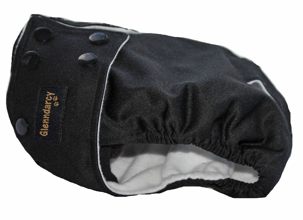 Black Minkie Plush Female Dog Nappy - Poppers fastening - End of Line Clearance