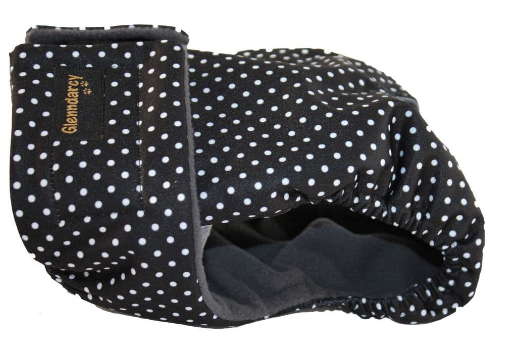 Black with White Dots Female Dog Nappy