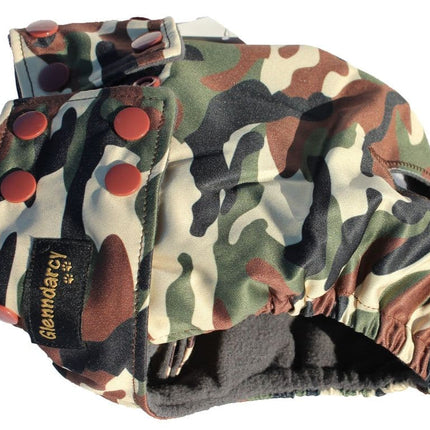 Camouflage Female Dog Nappy - Poppers fastening