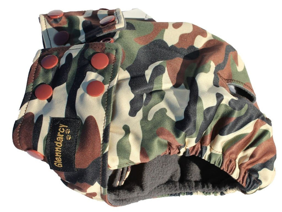 Camouflage Female Dog Nappy - Poppers fastening - End of Line Clearance