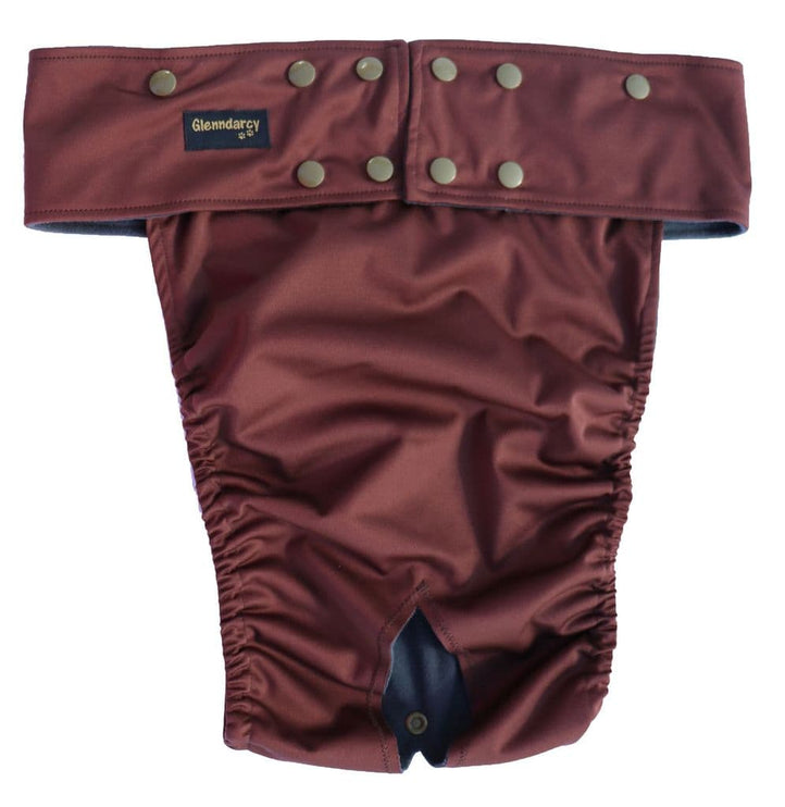 Brown Female Dog Nappy - Poppers fastening