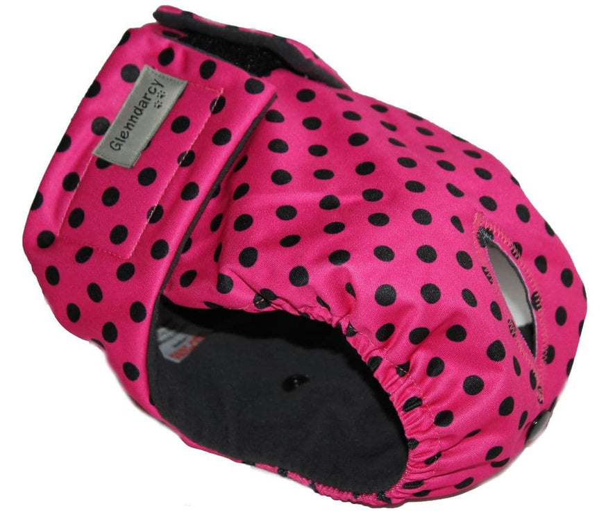 Pink Black Dots Dog Nappy