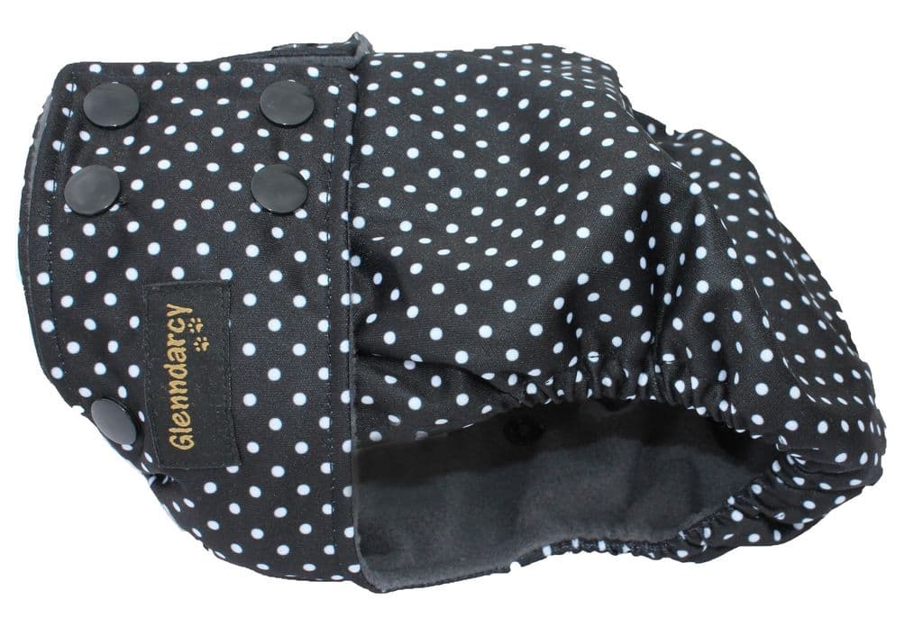 Dotty Black Female Dog Pants - NO TAILHOLE - Poppers