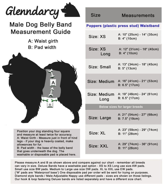 Dove Grey Dog Belly Band - Poppers - End of Line Sale