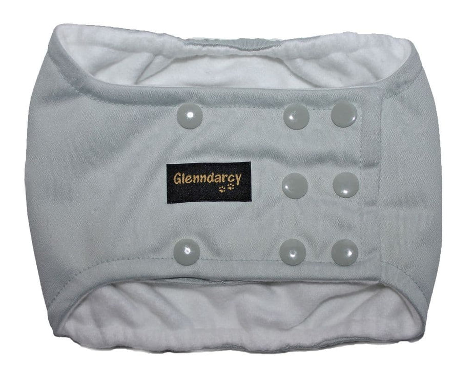 Dove Grey Dog Belly Band - Poppers - End of Line Sale