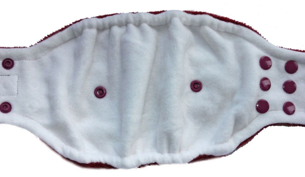 Burgundy Minkie Plush Dog Belly Band - Poppers