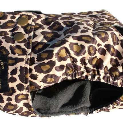 Leopard Female Dog Nappy - Poppers fastening