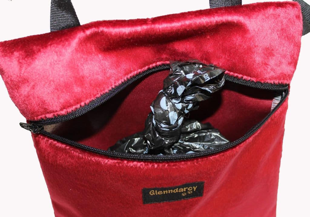 Claret Minkie Waterproof Dog Walking Accessory Bag - Clip on Style