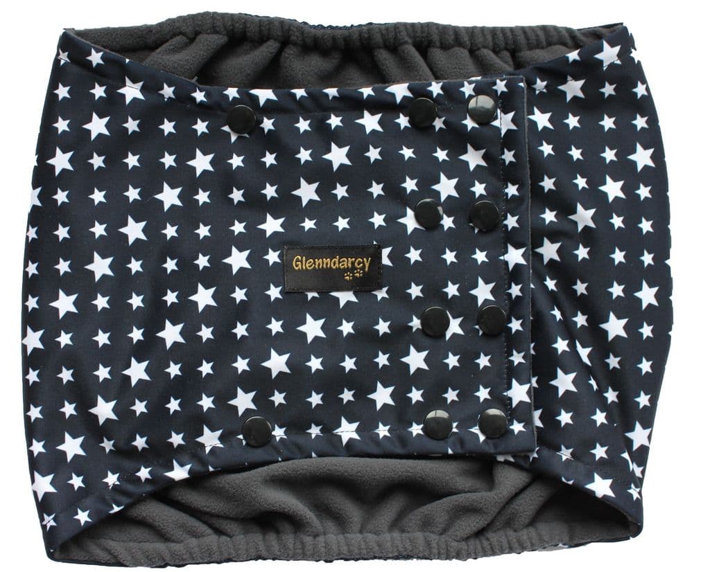 Starry Midnight Male Dog Belly Band - Poppers