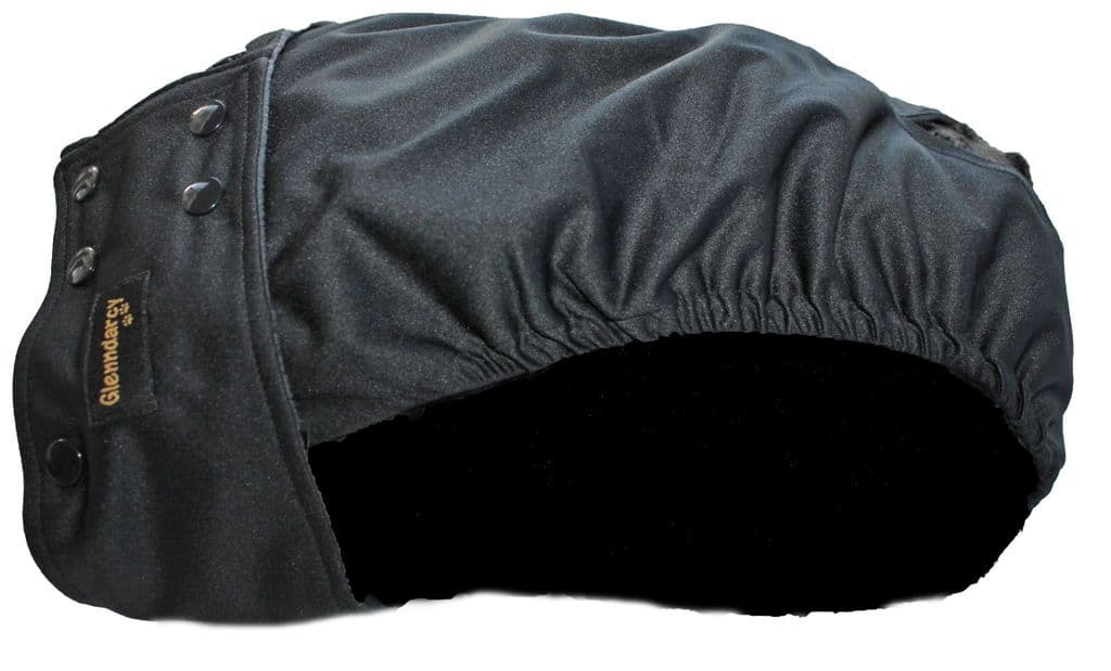 Black on Black Female Dog Nappy - Poppers fastening - End of Line Sale
